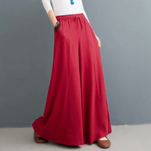 Load image into Gallery viewer, 2023 New fashion Plus size pants Women cotton linen Trousers Bohemian Loose Leisure wide leg pants Summer skirt pants 6XL 7XL