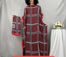 Load image into Gallery viewer, 2023 New Style Fashion Oversize African Women Clothing Dubai Dashiki Abaya Free Size Print Design With Scarf Loose Long Dress