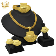 Load image into Gallery viewer, ANIID Dubai Plated Jewelry Set For Women Indian Earring and Necklace Nigeria Moroccan Bridal Accessorie Wedding Bracelet Gifts