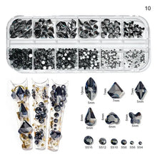 Load image into Gallery viewer, Nail Art Rhinestones Kit 2400pcs Nail Gems Ab Flatback Rhinestones Gems Stones with Storage Organizer for Design Bright Holiday