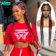 Load image into Gallery viewer, Synthetic Lace Wig Braided Wigs Natural Dark 37 Inches Black Burgundy Wig For Black Women American African Wig Wholesale Cheap