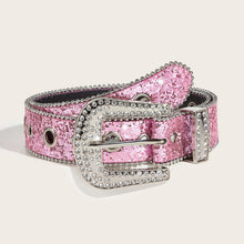 Load image into Gallery viewer, Goth for rhinestone Belts Women PU Leather Strap for rhinestone Belts Western Cowboy Y2K Girls Fashion Belt for Jeans Men