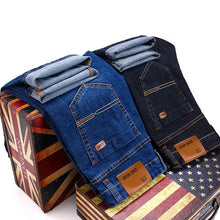 Load image into Gallery viewer, Men's Fashion Business Jeans Classic Style Casual Stretch Slim Jean Pants Male Brand Denim Trousers Black Blue