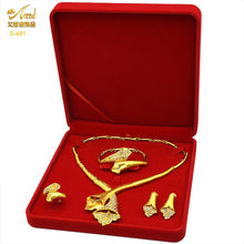 Load image into Gallery viewer, ANIID Dubai Plated Jewelry Set For Women Indian Earring and Necklace Nigeria Moroccan Bridal Accessorie Wedding Bracelet Gifts