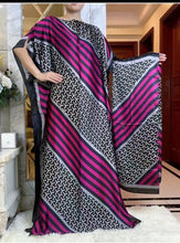 Load image into Gallery viewer, 2023 New Style Fashion Oversize African Women Clothing Dubai Dashiki Abaya Free Size Print Design With Scarf Loose Long Dress