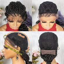 Load image into Gallery viewer, Lace Frontal Synthetic Braided Wigs Lace Front Braided Ponytail Wig Natural Knotless with Baby Hair for Black Women Daily Use