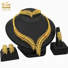 Load image into Gallery viewer, ANIID Dubai Plated Jewelry Set For Women Indian Earring and Necklace Nigeria Moroccan Bridal Accessorie Wedding Bracelet Gifts