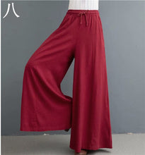 Load image into Gallery viewer, 2023 New fashion Plus size pants Women cotton linen Trousers Bohemian Loose Leisure wide leg pants Summer skirt pants 6XL 7XL