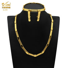 Load image into Gallery viewer, Indian Gold Plated Jewelry Set For Women African Bridal 24K Gold Color Necklace Earrings Set Dubai Nigerian Wedding Wholesale