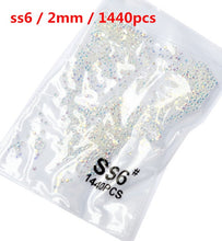 Load image into Gallery viewer, SS3-ss8 1440pcs Clear Crystal AB gold 3D Non HotFix FlatBack Nail Art Rhinestones Decorations Shoes And Dancing Decoration