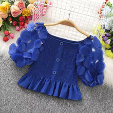 Load image into Gallery viewer, Summer Puff Sleeve Corset Tops Women 2022 Fashion Short Sleeve Casual White Black Blouses Sexy Slim Hollow Out Blusas Mujer Y2k