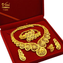 Load image into Gallery viewer, ANIID Dubai Plated Jewelry Set For Women Indian Earring and Necklace Nigeria Moroccan Bridal Accessorie Wedding Bracelet Gifts