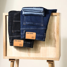 Load image into Gallery viewer, New Men's Fashion  Business Casual Stretch Slim Jeans Classic Trousers Denim Pants Male Black Blue