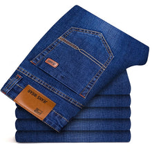 Load image into Gallery viewer, Men's Fashion Business Jeans Classic Style Casual Stretch Slim Jean Pants Male Brand Denim Trousers Black Blue