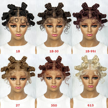 Load image into Gallery viewer, Knotless Braids Wig Synthetic Box Braided Hair Twist Braided Buns Wig Full Lace African Braiding Hair For Black Women