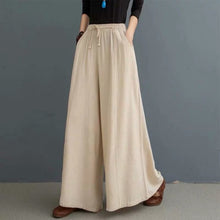 Load image into Gallery viewer, 2023 New fashion Plus size pants Women cotton linen Trousers Bohemian Loose Leisure wide leg pants Summer skirt pants 6XL 7XL