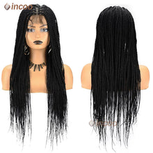 Load image into Gallery viewer, Full Lace Frontal Wigs Twist Braided Wigs For Black Women Box Braided Lace Front Wig Faux Locs Wig Goddess Braids Synthetic Wigs