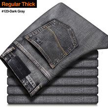 Load image into Gallery viewer, New Men's Jeans Classic Style Business Casual Advanced Stretch Regular Fit Denim Trousers Grey Blue Pants Male