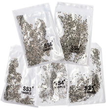 Load image into Gallery viewer, SS3-ss8 1440pcs Clear Crystal AB gold 3D Non HotFix FlatBack Nail Art Rhinestones Decorations Shoes And Dancing Decoration
