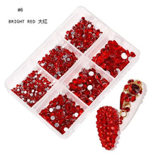 Load image into Gallery viewer, Nail Art Rhinestones Kit 2400pcs Nail Gems Ab Flatback Rhinestones Gems Stones with Storage Organizer for Design Bright Holiday