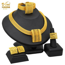 Load image into Gallery viewer, ANIID Dubai Plated Jewelry Set For Women Indian Earring and Necklace Nigeria Moroccan Bridal Accessorie Wedding Bracelet Gifts
