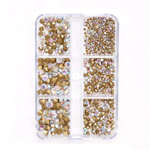 Load image into Gallery viewer, Nail Art Rhinestones Kit 2400pcs Nail Gems Ab Flatback Rhinestones Gems Stones with Storage Organizer for Design Bright Holiday
