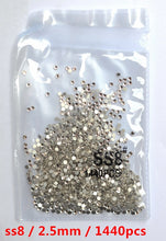 Load image into Gallery viewer, SS3-ss8 1440pcs Clear Crystal AB gold 3D Non HotFix FlatBack Nail Art Rhinestones Decorations Shoes And Dancing Decoration