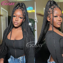 Load image into Gallery viewer, 36" Full Lace Braided Wigs Box Braids Lace Front Wigs Knotless Braided Wigs For Black Women Small Box Square Hair Wigs African