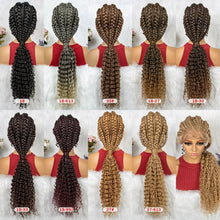 Load image into Gallery viewer, Lace Frontal Synthetic Braided Wigs Lace Front Braided Ponytail Wig Natural Knotless with Baby Hair for Black Women Daily Use