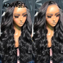 Load image into Gallery viewer, Wow Angel 360 HD Lace Frontal Wigs Body Wave Full Lace Wigs Human Hair Wigs Pre Plucked Peruvian Hair High Ponytail For Woman