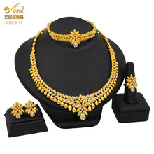 Load image into Gallery viewer, ANIID Dubai Plated Jewelry Set For Women Indian Earring and Necklace Nigeria Moroccan Bridal Accessorie Wedding Bracelet Gifts
