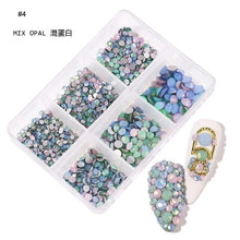 Load image into Gallery viewer, Nail Art Rhinestones Kit 2400pcs Nail Gems Ab Flatback Rhinestones Gems Stones with Storage Organizer for Design Bright Holiday