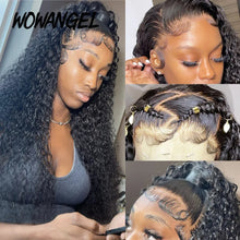 Load image into Gallery viewer, Wow Angel 36inch Water Wave 13x6 Full Frontal HD Lace Wigs 250% Curly Wigs HD Lace Front Human Hair Wigs Melt Skins For Woman