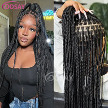 Load image into Gallery viewer, 36" Full Lace Braided Wigs Box Braids Lace Front Wigs Knotless Braided Wigs For Black Women Small Box Square Hair Wigs African