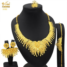 Load image into Gallery viewer, ANIID Dubai Plated Jewelry Set For Women Indian Earring and Necklace Nigeria Moroccan Bridal Accessorie Wedding Bracelet Gifts