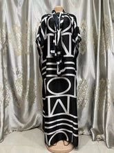 Load image into Gallery viewer, 2023 New Style Fashion Oversize African Women Clothing Dubai Dashiki Abaya Free Size Print Design With Scarf Loose Long Dress
