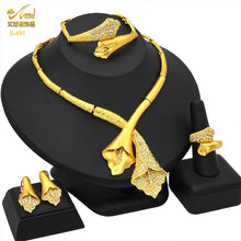 Load image into Gallery viewer, ANIID Dubai Plated Jewelry Set For Women Indian Earring and Necklace Nigeria Moroccan Bridal Accessorie Wedding Bracelet Gifts