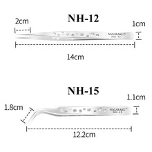 Load image into Gallery viewer, NAGARAKU Makeup Eyelashes 2pcs set N-01 N-02  Eyelashes Tweezers NH-12 NH-15  Accurate Lashes ST-12 ST-15  Pincet Stainless