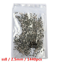 Load image into Gallery viewer, SS3-ss8 1440pcs Clear Crystal AB gold 3D Non HotFix FlatBack Nail Art Rhinestones Decorations Shoes And Dancing Decoration