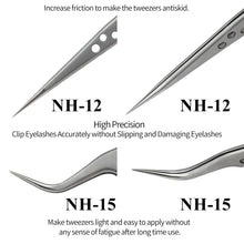 Load image into Gallery viewer, NAGARAKU Makeup Eyelashes 2pcs set N-01 N-02  Eyelashes Tweezers NH-12 NH-15  Accurate Lashes ST-12 ST-15  Pincet Stainless