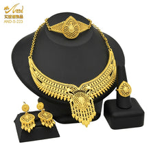 Load image into Gallery viewer, ANIID Dubai Plated Jewelry Set For Women Indian Earring and Necklace Nigeria Moroccan Bridal Accessorie Wedding Bracelet Gifts