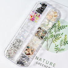 Load image into Gallery viewer, Nail Art Rhinestones Kit 2400pcs Nail Gems Ab Flatback Rhinestones Gems Stones with Storage Organizer for Design Bright Holiday