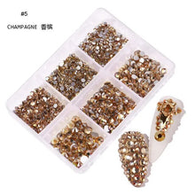Load image into Gallery viewer, Nail Art Rhinestones Kit 2400pcs Nail Gems Ab Flatback Rhinestones Gems Stones with Storage Organizer for Design Bright Holiday