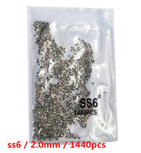 Load image into Gallery viewer, SS3-ss8 1440pcs Clear Crystal AB gold 3D Non HotFix FlatBack Nail Art Rhinestones Decorations Shoes And Dancing Decoration