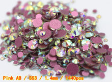 Load image into Gallery viewer, SS3-ss8 1440pcs Clear Crystal AB gold 3D Non HotFix FlatBack Nail Art Rhinestones Decorations Shoes And Dancing Decoration