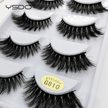 Load image into Gallery viewer, YSDO 5Pairs Mink Eyelashes Natural Long 3D Mink Lashes Hand Made Dramatic False Eye Lashes Plastic Cotton Stalk Makeup Cilios G8