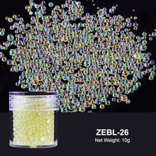 Load image into Gallery viewer, Crystal Tiny Glass Balls Rhinestones For Manicure Microbead Caviar Beads Nail Art Decorations DIY Charms 3D Nails Accessories