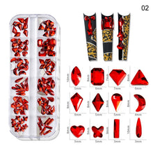 Load image into Gallery viewer, Nail Art Rhinestones Kit 2400pcs Nail Gems Ab Flatback Rhinestones Gems Stones with Storage Organizer for Design Bright Holiday