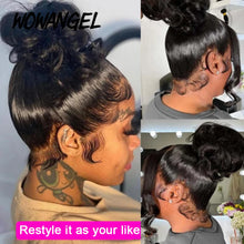 Load image into Gallery viewer, Wow Angel 360 HD Lace Frontal Wigs Body Wave Full Lace Wigs Human Hair Wigs Pre Plucked Peruvian Hair High Ponytail For Woman
