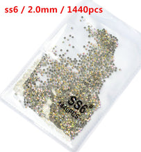 Load image into Gallery viewer, SS3-ss8 1440pcs Clear Crystal AB gold 3D Non HotFix FlatBack Nail Art Rhinestones Decorations Shoes And Dancing Decoration